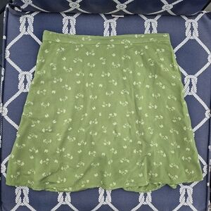 Billabong Green & White Floral Beach Mini Skirt Lightweight Unlined Juniors L